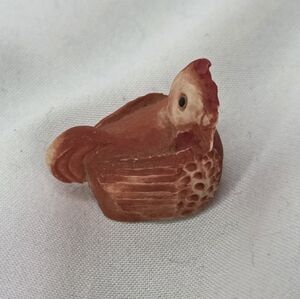 Chicken Peter Fagan Figure Hand painted in Scotland Vintage Mini Rooster Hen 1"